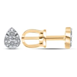 Cercei Pusete din aur roșu cu Diamant