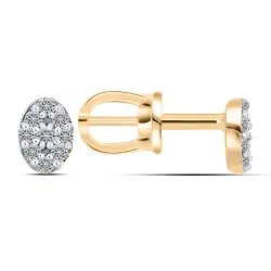 Cercei Pusete din aur roșu cu Diamant