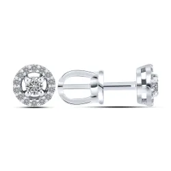 Cercei Pusete din aur alb cu Diamant