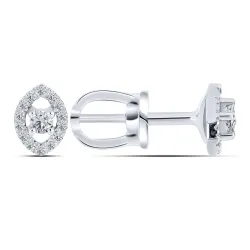 Cercei Pusete din aur alb cu Diamant