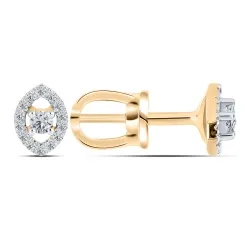 Cercei Pusete din aur roșu cu Diamant