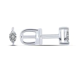 Cercei Pusete din aur alb cu Diamant