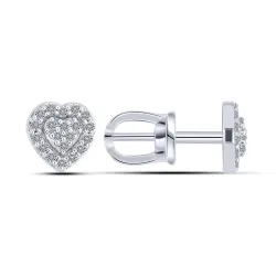 Cercei Pusete din aur alb cu Diamant