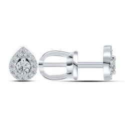 Cercei Pusete din aur alb cu Diamant