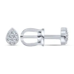Cercei Pusete din aur alb cu Diamant
