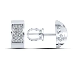 Cercei Pusete din aur alb cu Diamant