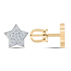 Cercei Pusete din aur roșu cu Diamant