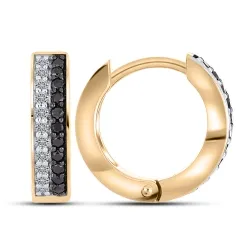 Cercei Creole din aur roșu cu Diamant, Diamant negru