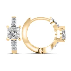 Серьги Конго из красного золота с камнями Бриллиант