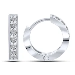 Серьги Конго из белого золота с камнями Бриллиант