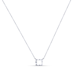 Colier din aur alb cu pietre Cubic Zirconia Incolor