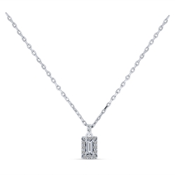 Колье из белого золота с камнями Бриллиант