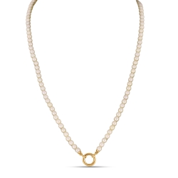 Колье из красного золота с камнями Жемчуг белый