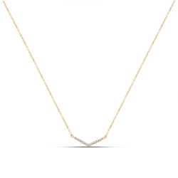 Colier din aur roșu cu pietre Cubic Zirconia Incolor