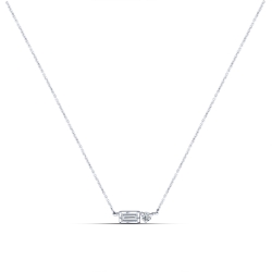 Colier din aur alb cu pietre Cubic Zirconia Incolor