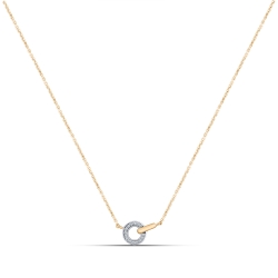 Colier din aur roșu cu pietre Cubic Zirconia Incolor
