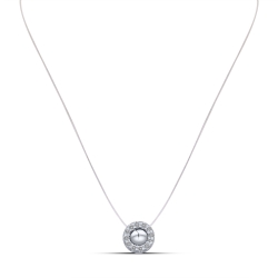Colier din aur alb cu pietre Diamant