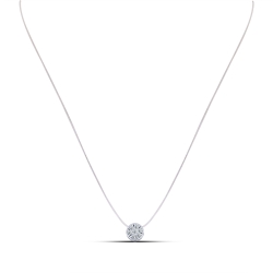 Colier din aur alb cu pietre Diamant