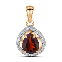 Pandantiv din aur roșu cu pietre Cubic Zirconia Incolor, Granat