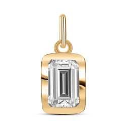 Pandantiv din aur roșu cu pietre Cubic Zirconia Incolor