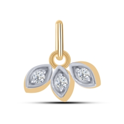 Pandantiv din aur roșu cu pietre Cubic Zirconia Incolor