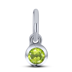 Pandantiv din aur alb cu pietre Peridot