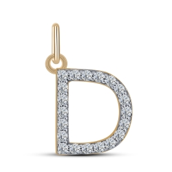Pandantiv din aur roșu cu pietre Cubic Zirconia Incolor