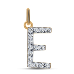 Pandantiv din aur roșu cu pietre Cubic Zirconia Incolor