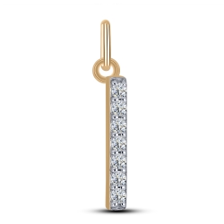 Pandantiv din aur roșu cu pietre Cubic Zirconia Incolor