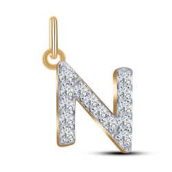 Pandantiv din aur roșu cu pietre Cubic Zirconia Incolor