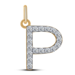 Pandantiv din aur roșu cu pietre Cubic Zirconia Incolor