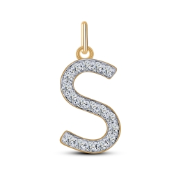 Pandantiv din aur roșu cu pietre Cubic Zirconia Incolor