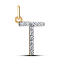 Pandantiv din aur roșu cu pietre Cubic Zirconia Incolor