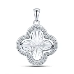 Pandantiv din aur alb cu Cubic Zirconia Incolor