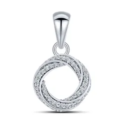 Pandantiv din aur alb cu Cubic Zirconia Incolor