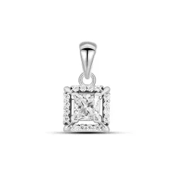 Pandantiv din aur alb cu Cubic Zirconia Incolor