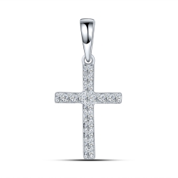 Cruce din aur alb cu Diamant