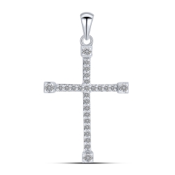 Cruce din aur alb cu Diamant