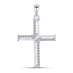 Cruce din aur alb cu Diamant
