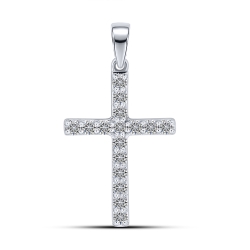 Cruce din aur alb cu Diamant