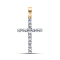 Cruce din aur roșu cu Diamant