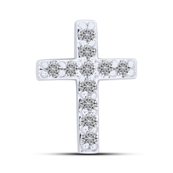 Cruce din aur alb cu Diamant