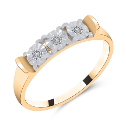 Inel din aur roșu cu pietre Diamant