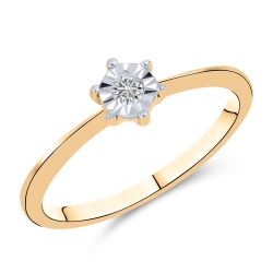 Inel din aur roșu cu pietre Diamant