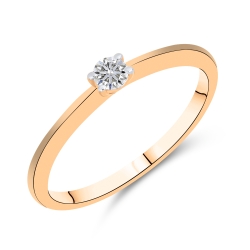 Кольцо из красного золота с камнями Бриллиант