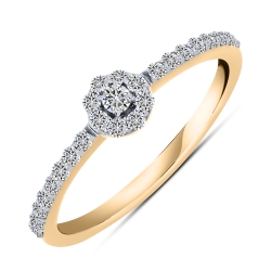 Inel din aur roșu cu pietre Diamant