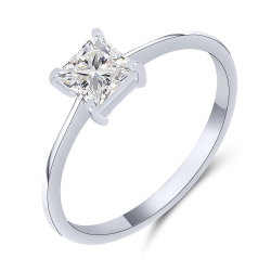 Inel din aur alb cu pietre Moissanite