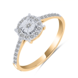 Кольцо из красного золота с камнями Бриллиант