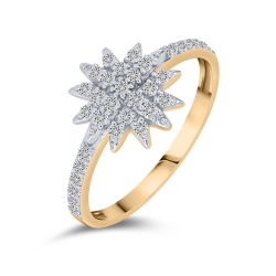 Кольцо из красного золота с камнями Бриллиант