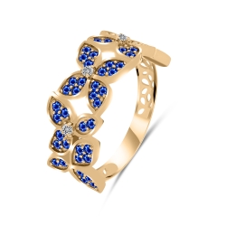 Inel din aur roșu cu pietre Diamant, Nanosafir